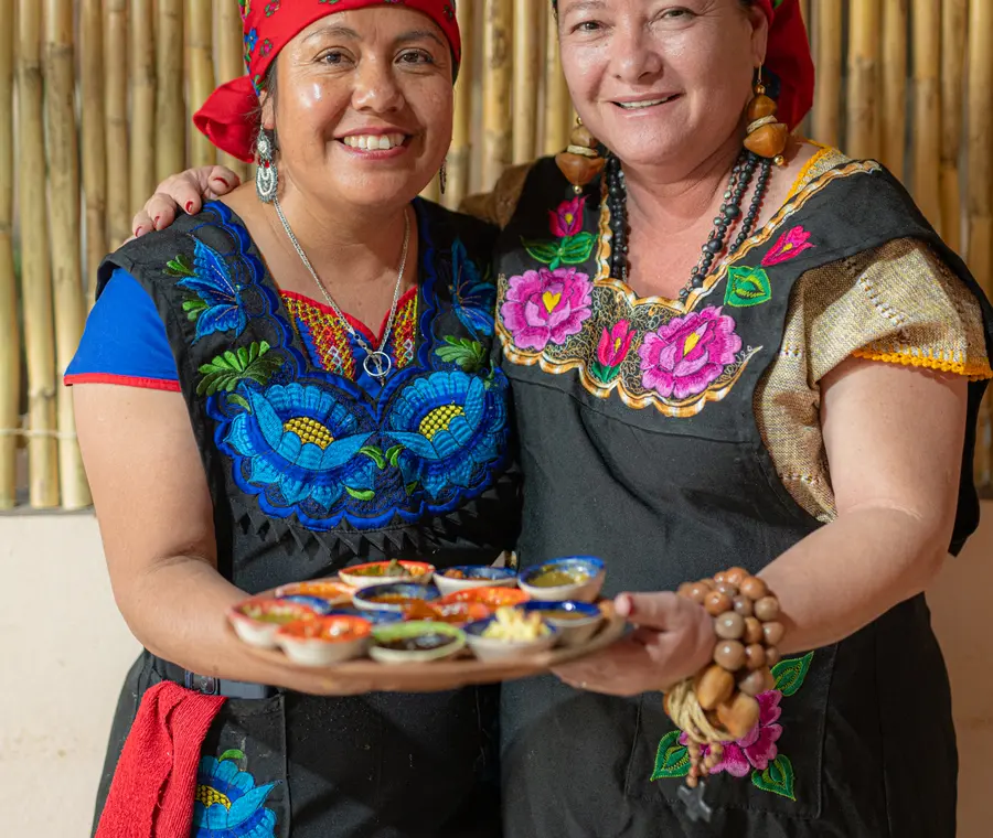 Women sharing a food experience in Oaxaca